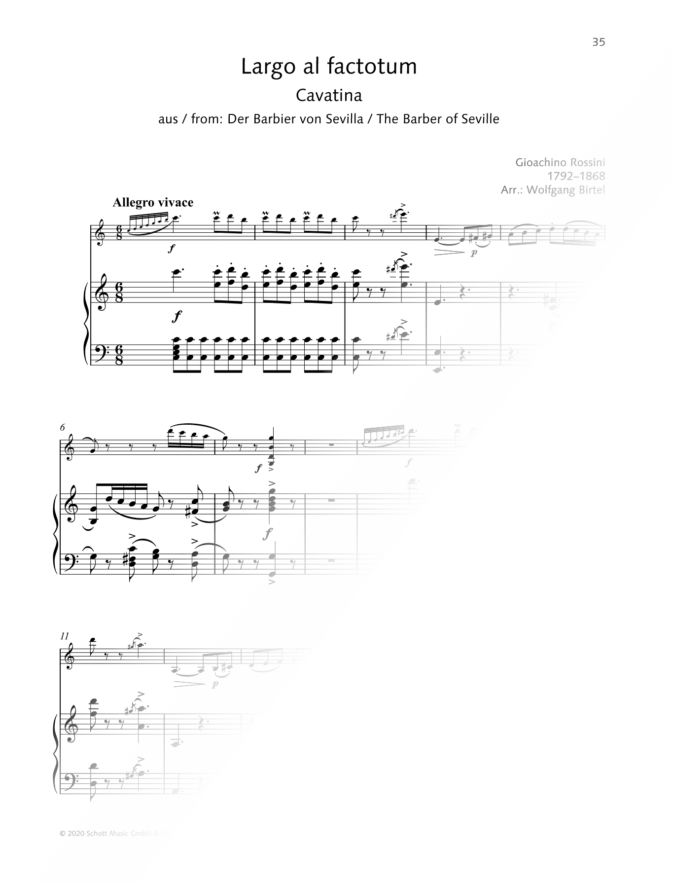 Largo al factotum - Violin & Piano
