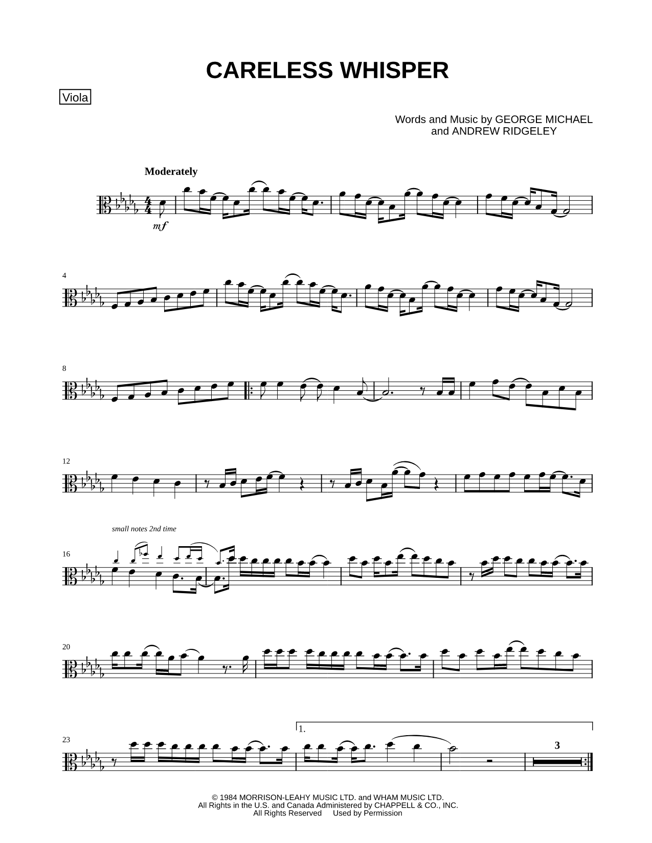 Careless Whisper - Viola
