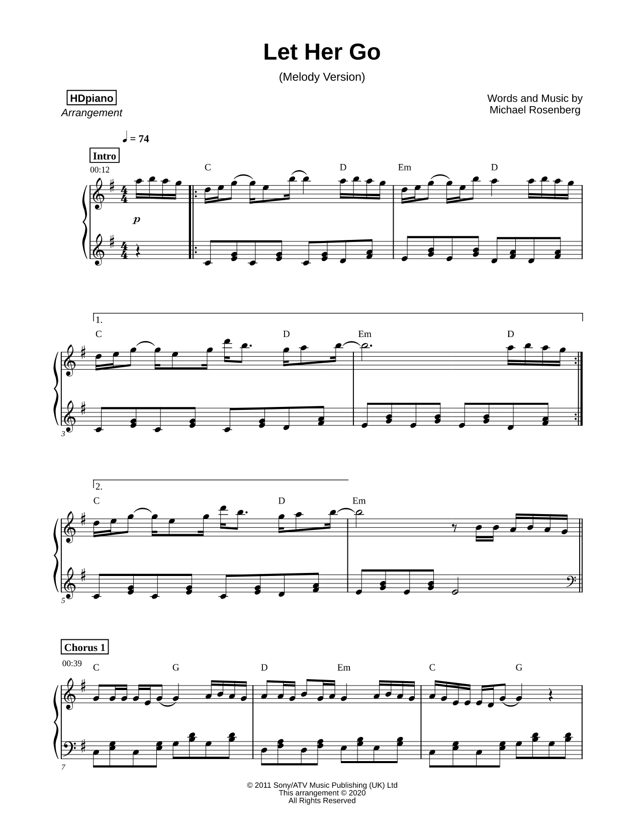 Let Her Go [melody version]