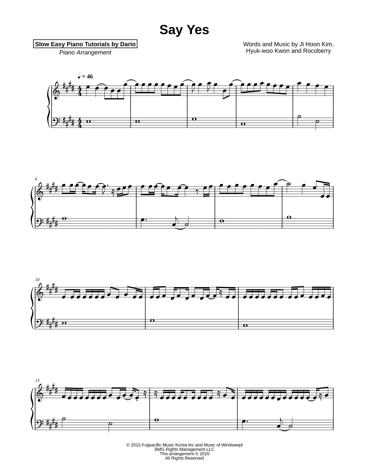 Say Yes [Slow Easy Piano Tutorial]