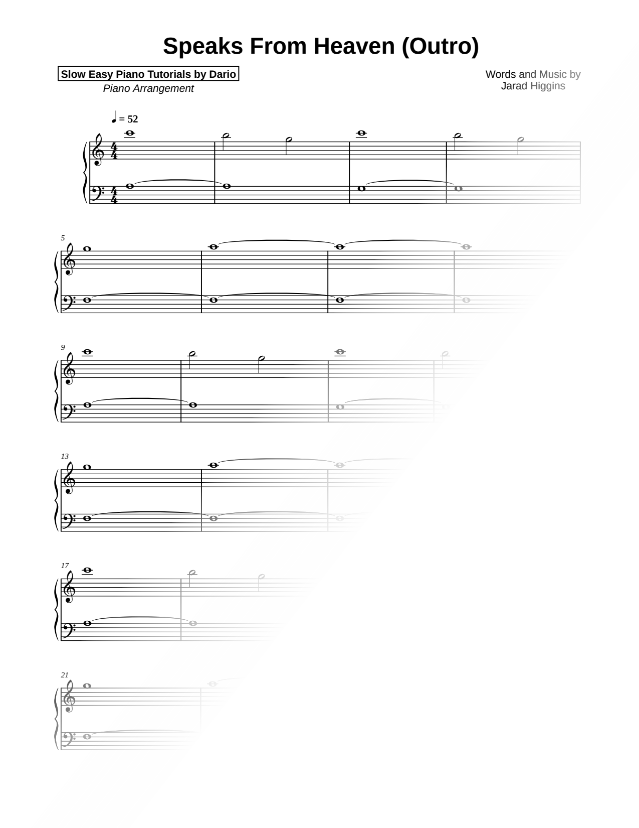 Speaks from Heaven (Outro) [Slow Easy Piano Tutorial]