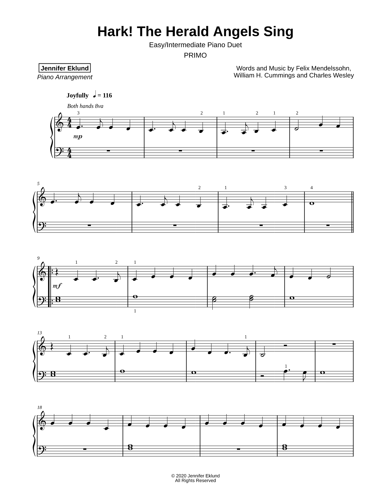Hark! The Herald Angels Sing [easy / intermediate]