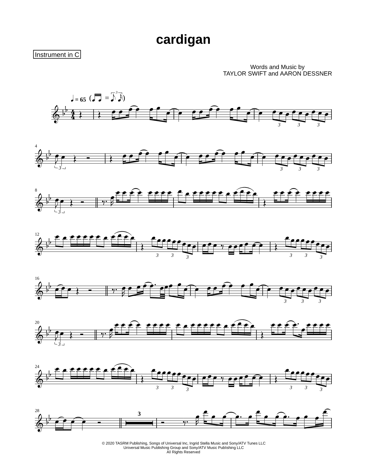 cardigan - C Instrument