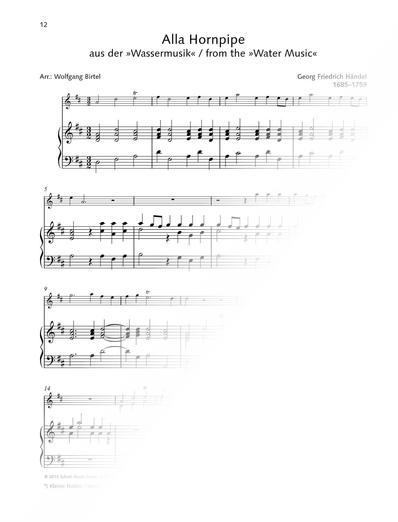 Alla Hornpipe from Water Music - Violin & Piano