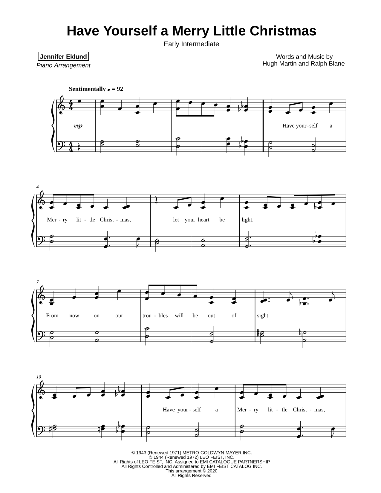 Have Yourself a Merry Little Christmas [early intermediate]