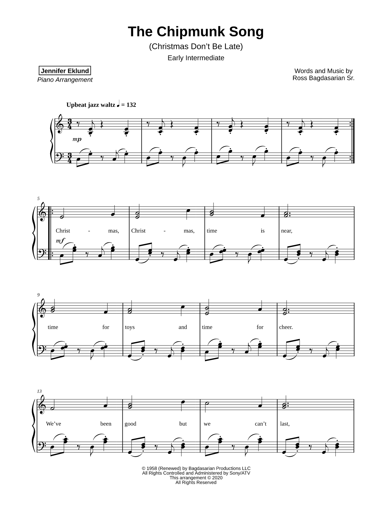 The Chipmunk Song [early intermediate]