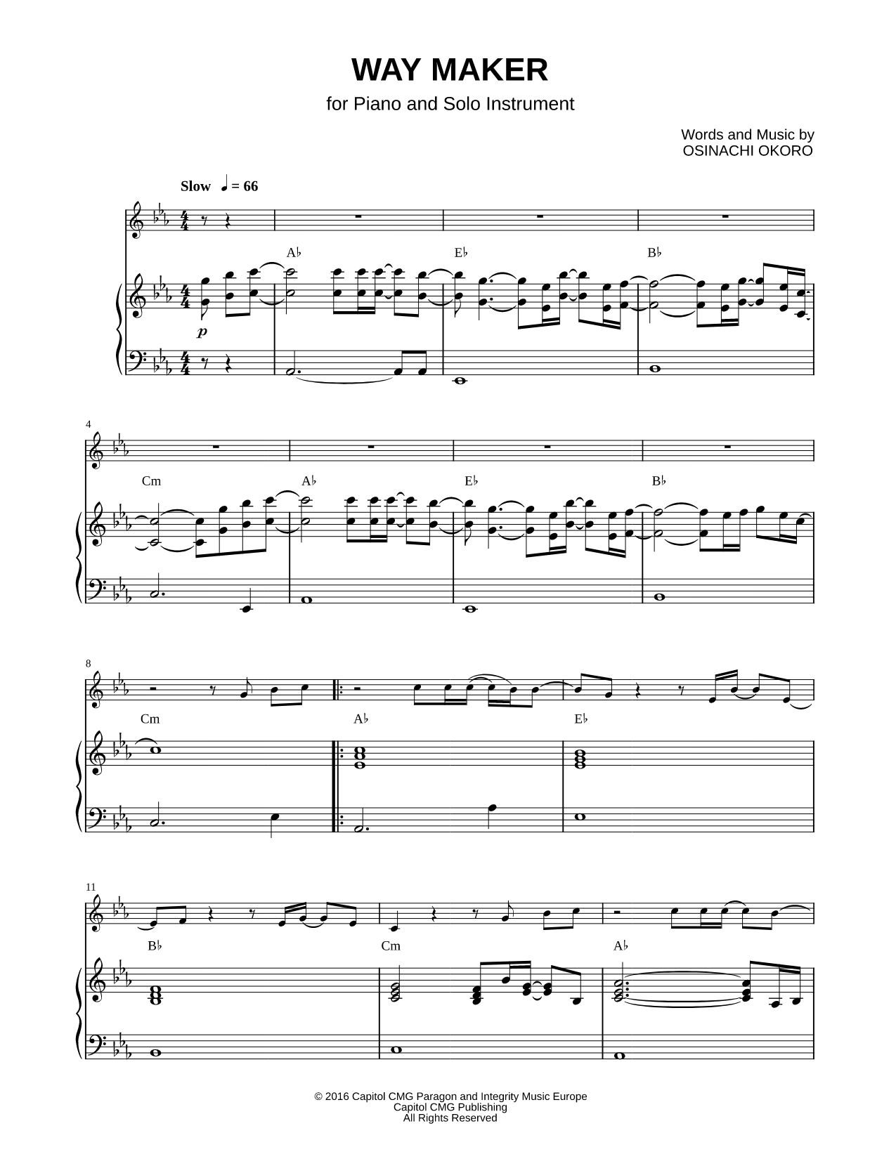 Way Maker - Piano Accompaniment