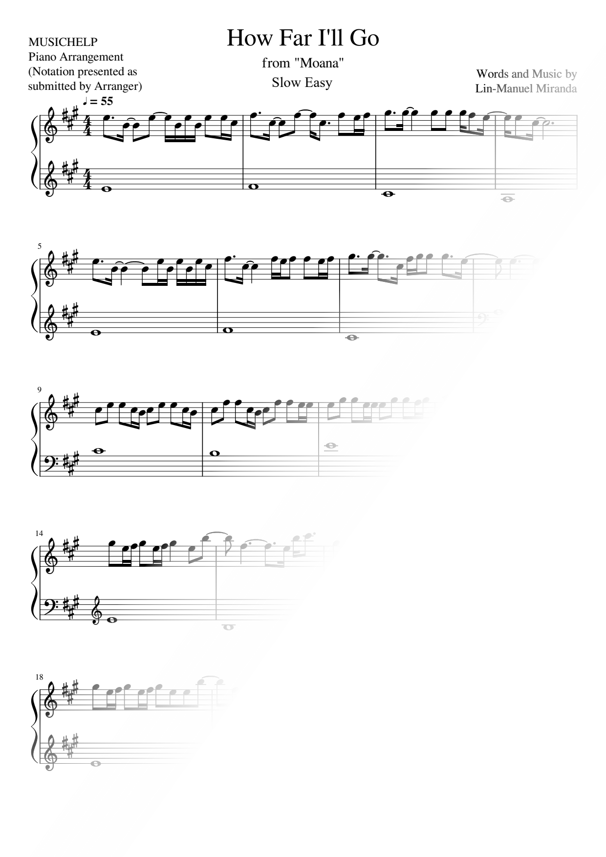 How Far I'll Go [slow easy]