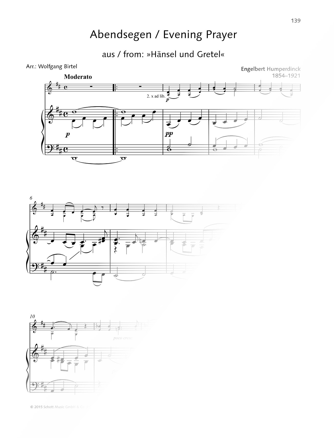 Abends will ich schlafen gehen - Violin & Piano