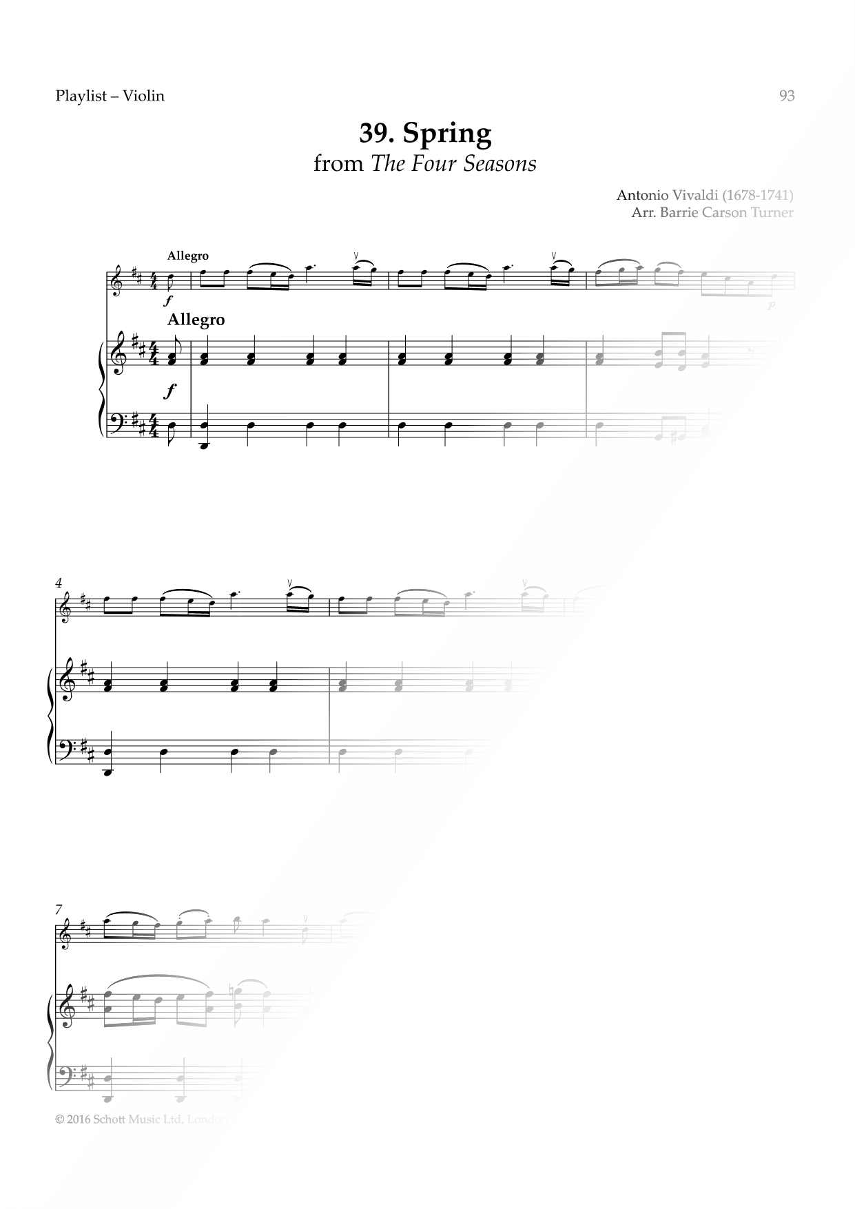Spring from the Four Seasons - Violin & Piano