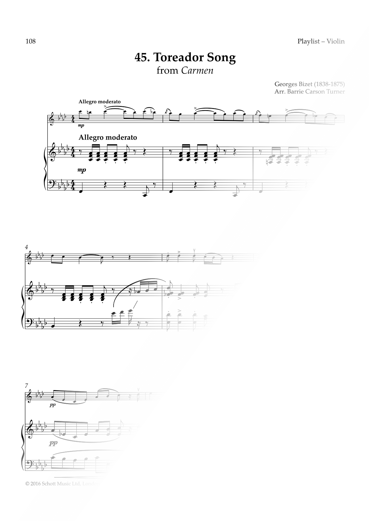 March of the Toreadors - Violin & Piano
