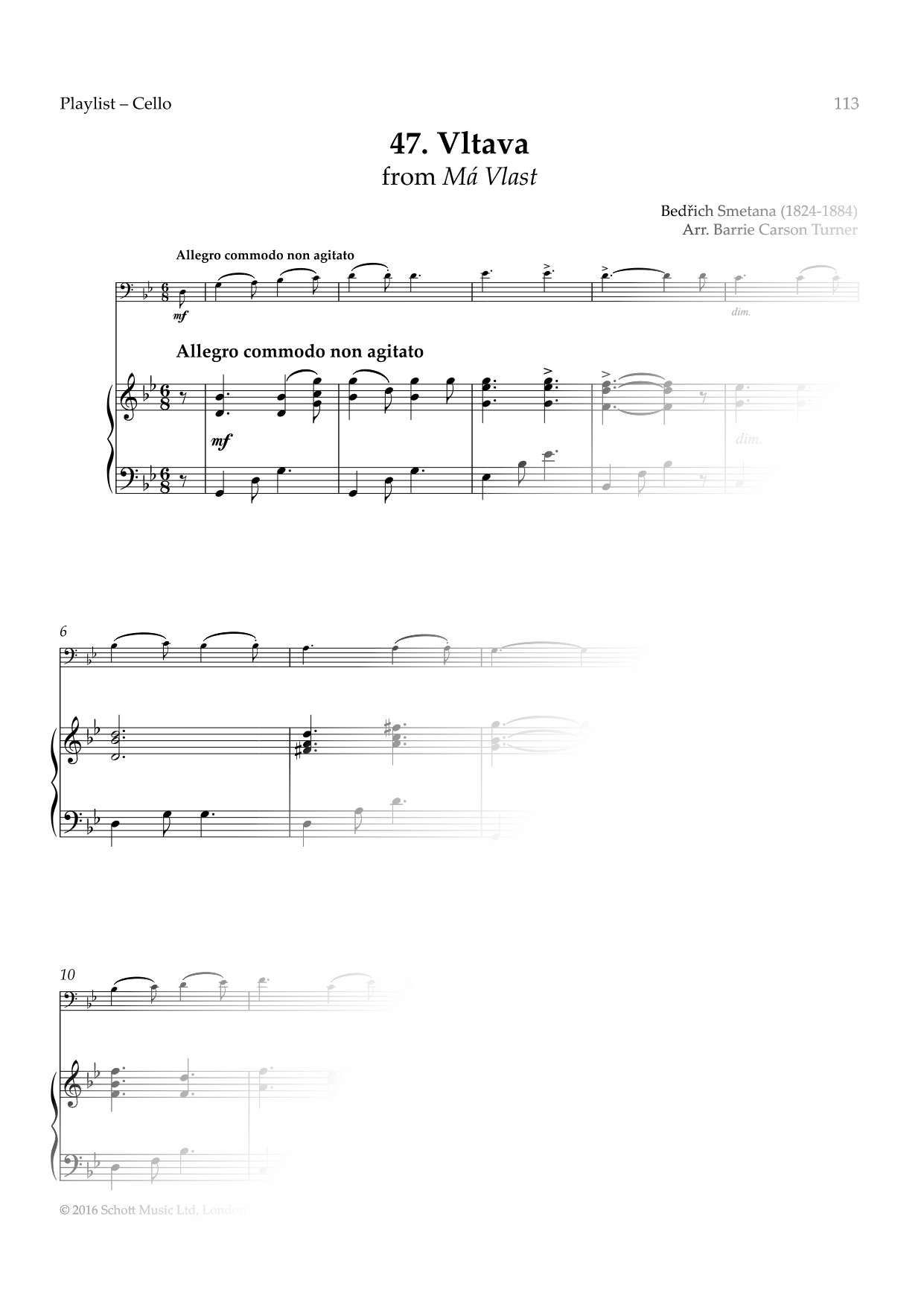 Die Moldau (from Má Vlast) - Cello & Piano