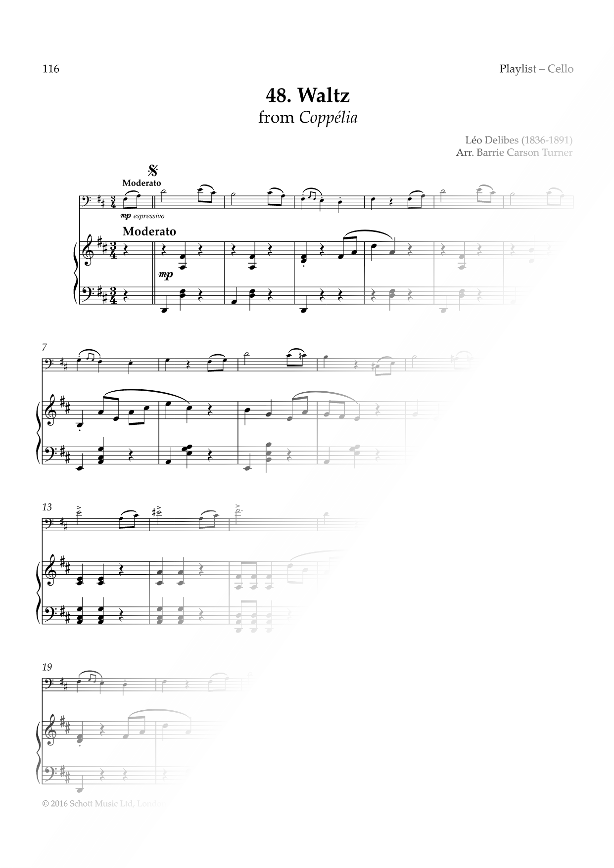 Waltz from Coppelia - Cello & Piano