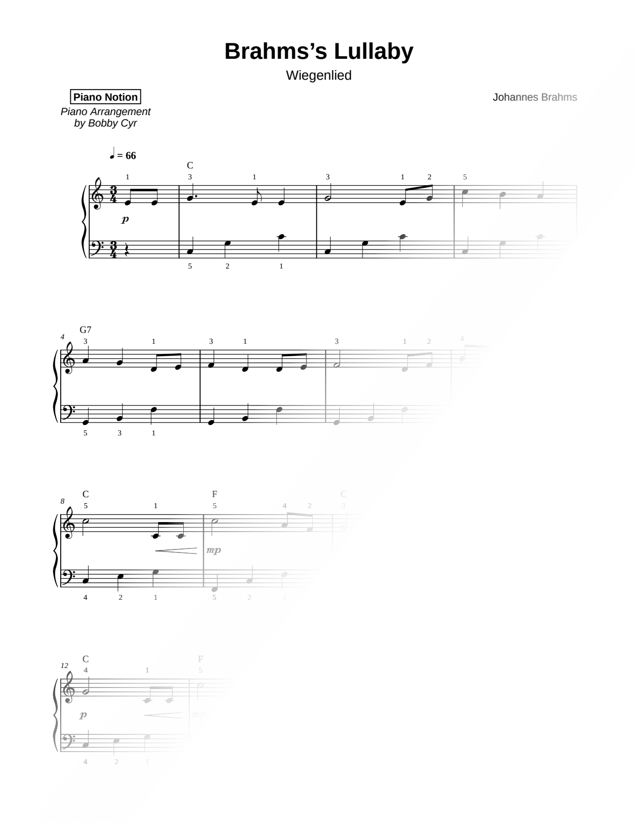 Lullaby (Wiegenlied); Op. 49, No. 4