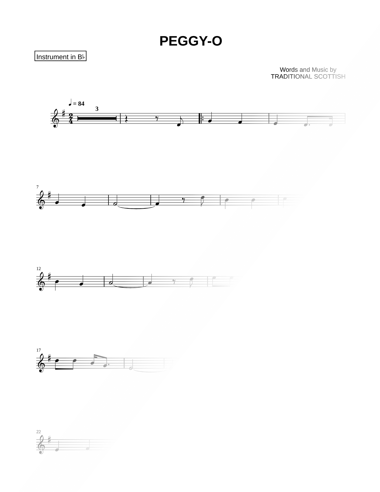 Peggy-O - Bb Instrument