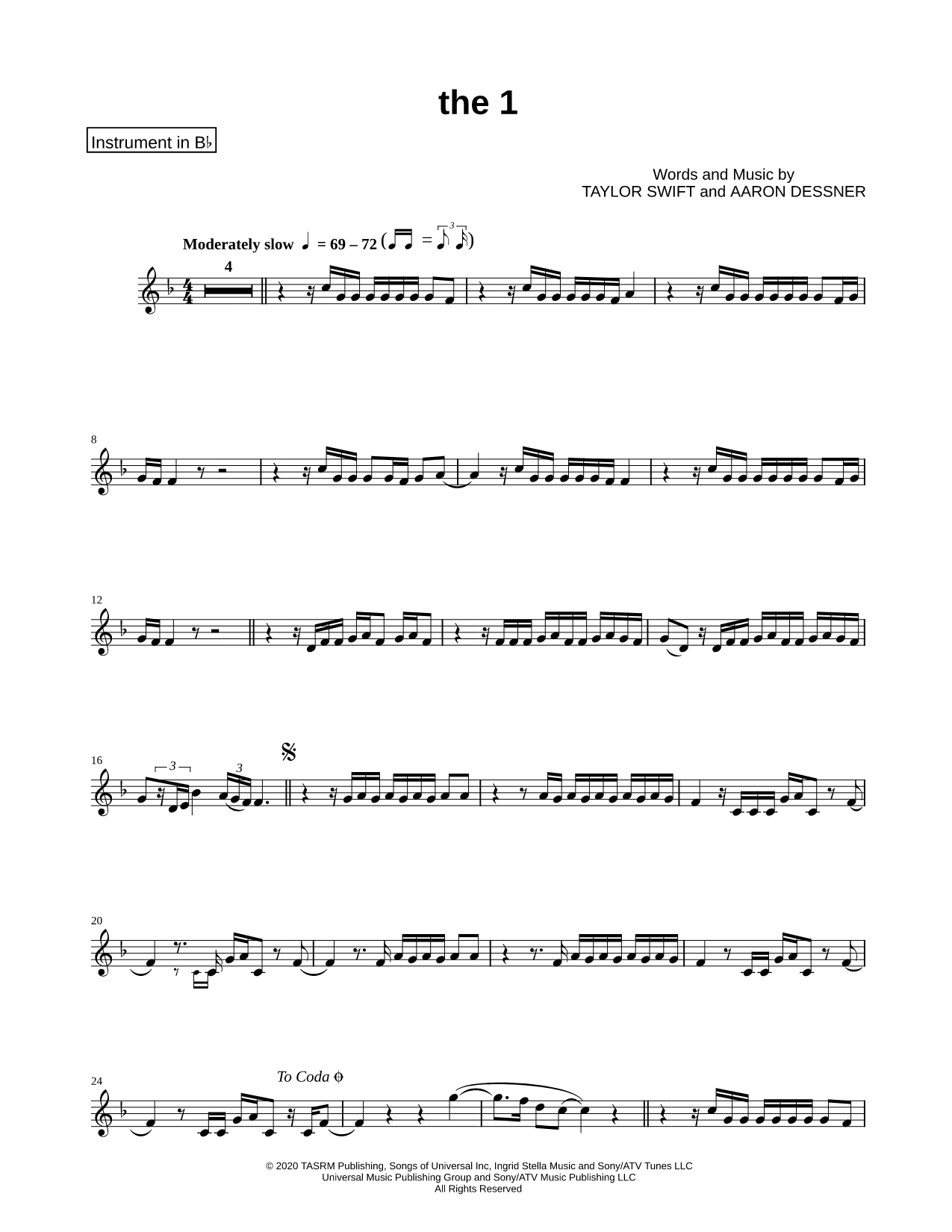 the 1 - Bb Instrument