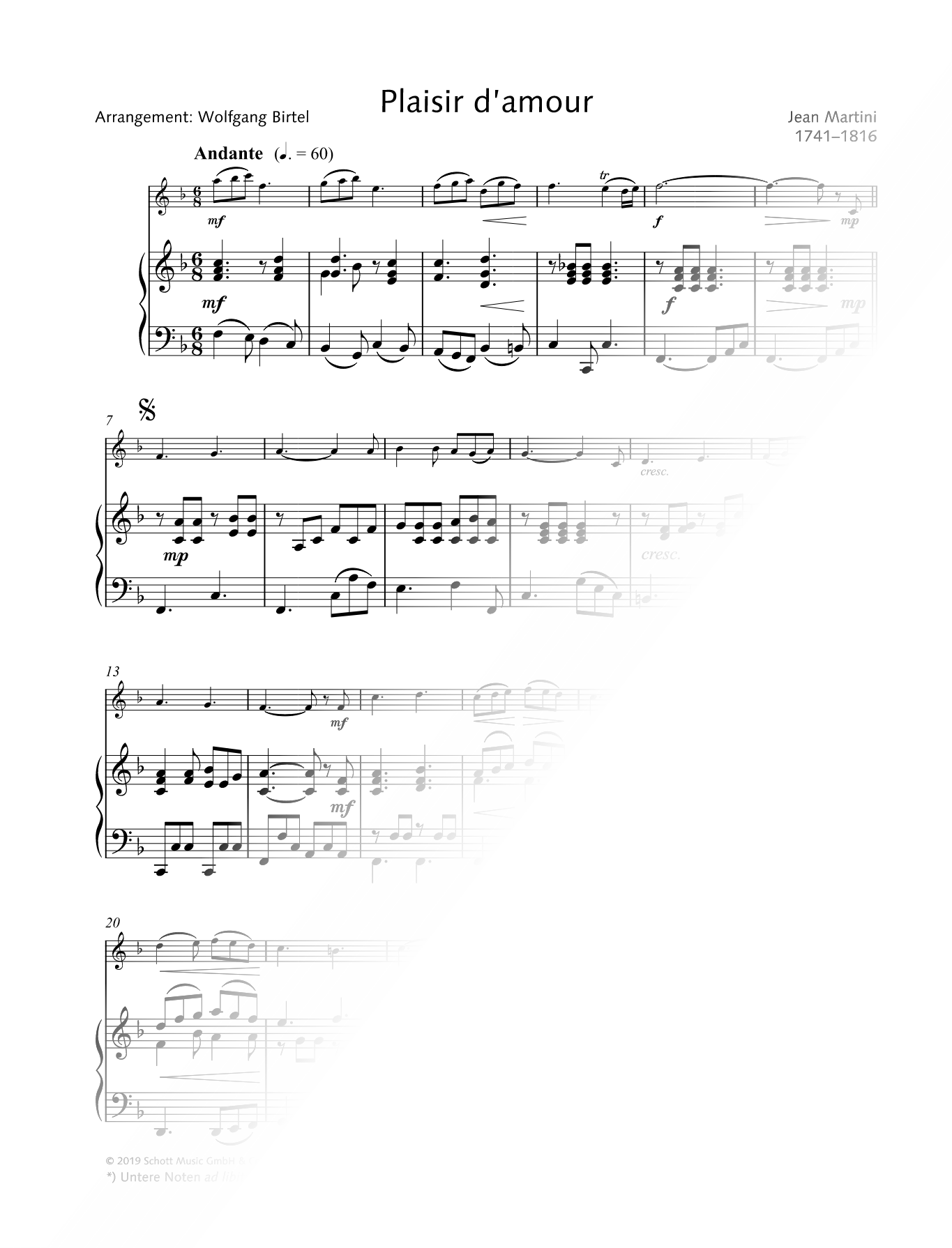 Plaisir d'amour - Violin & Piano