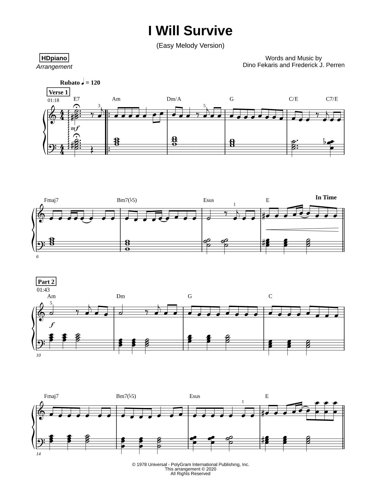 I Will Survive [easy melody version]