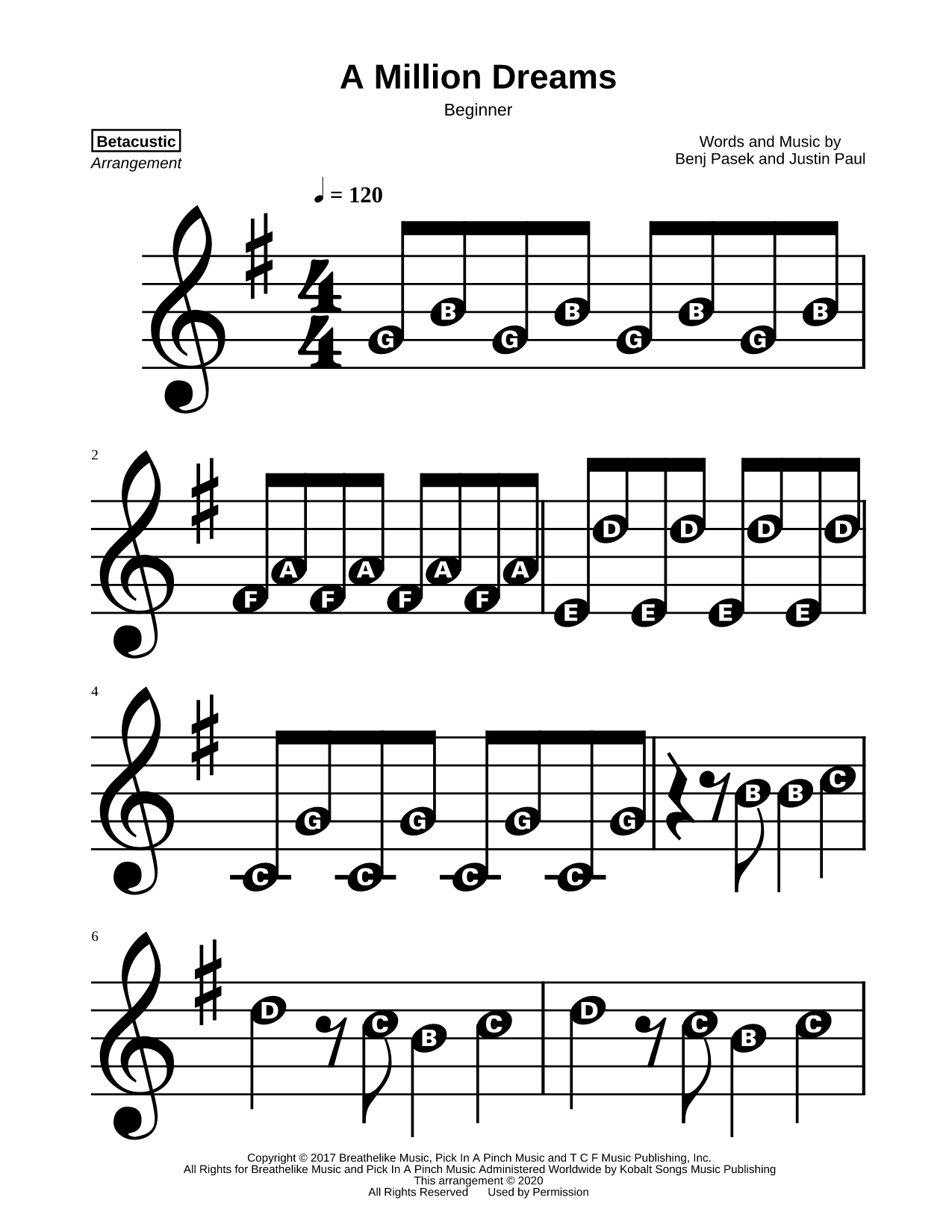 A Million Dreams [beginner]