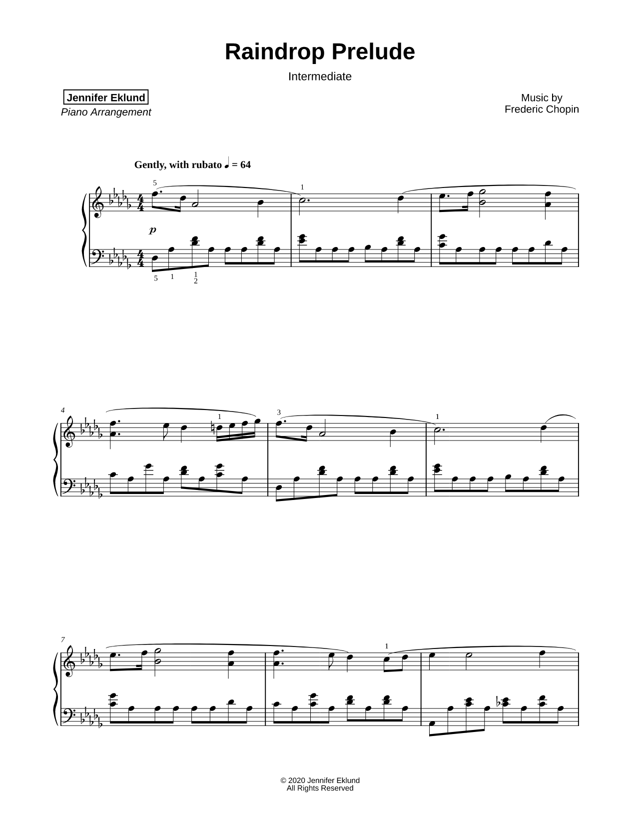 Prelude in Db Major (Raindrop Prelude) [intermediate]