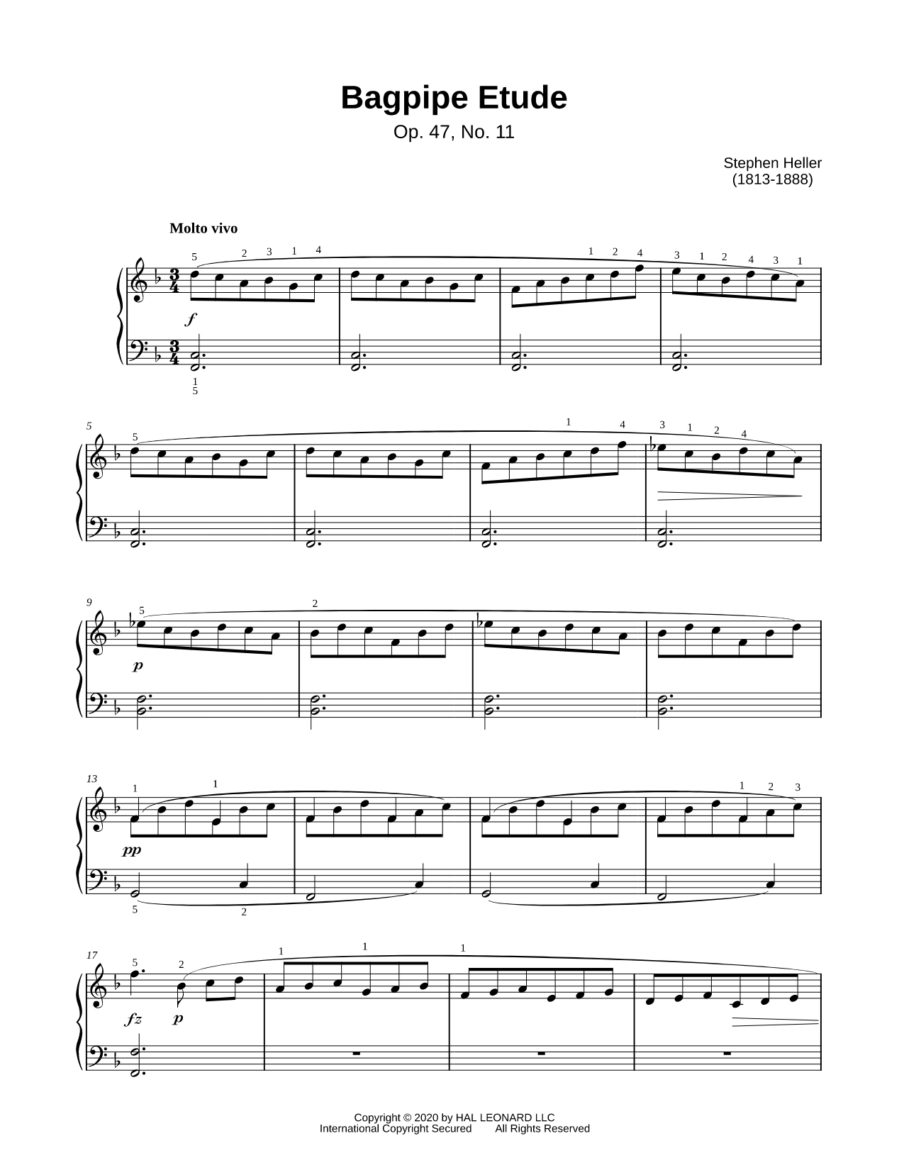 Bagpipe Etude, Op. 47, No. 11