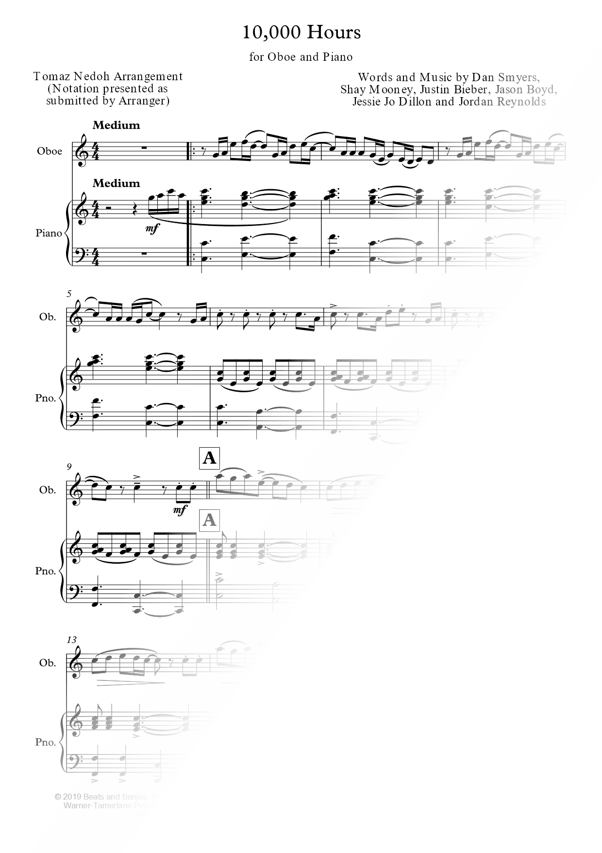 10,000 Hours - Oboe & Piano