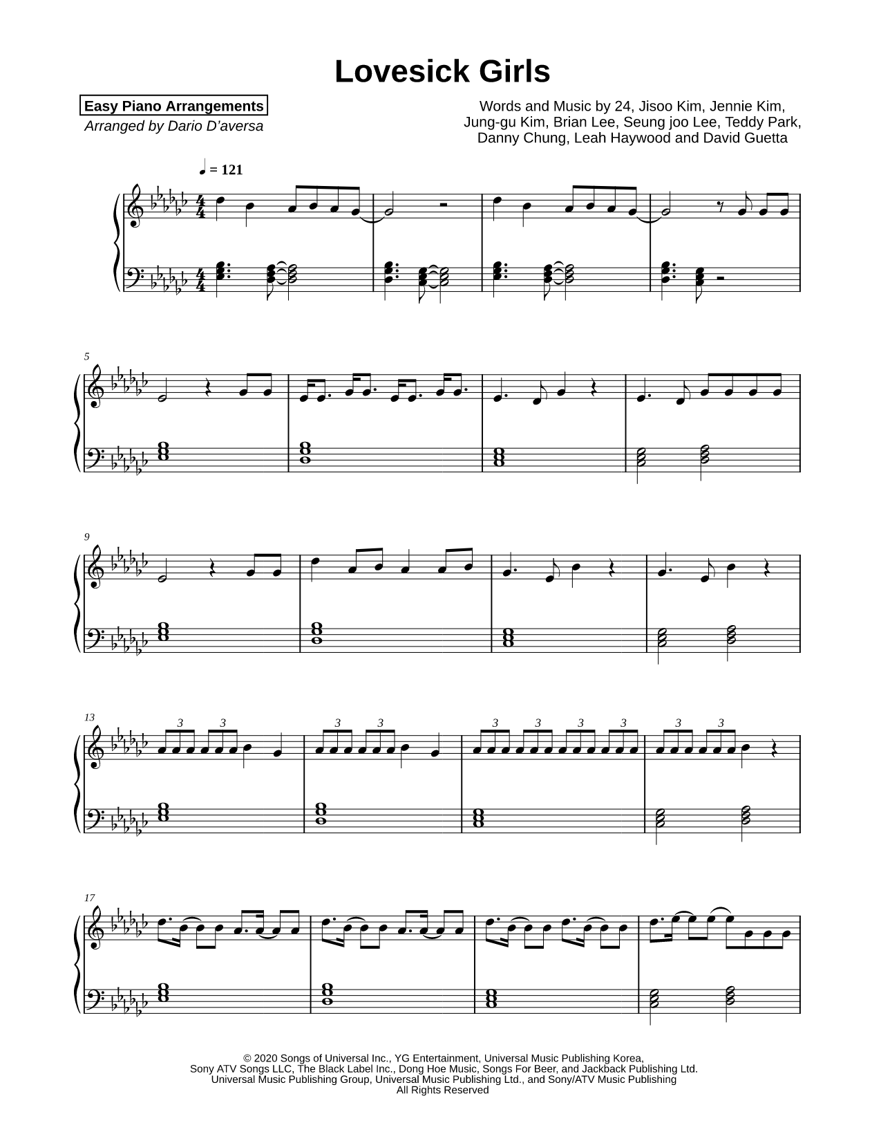 Lovesick Girls [easy]