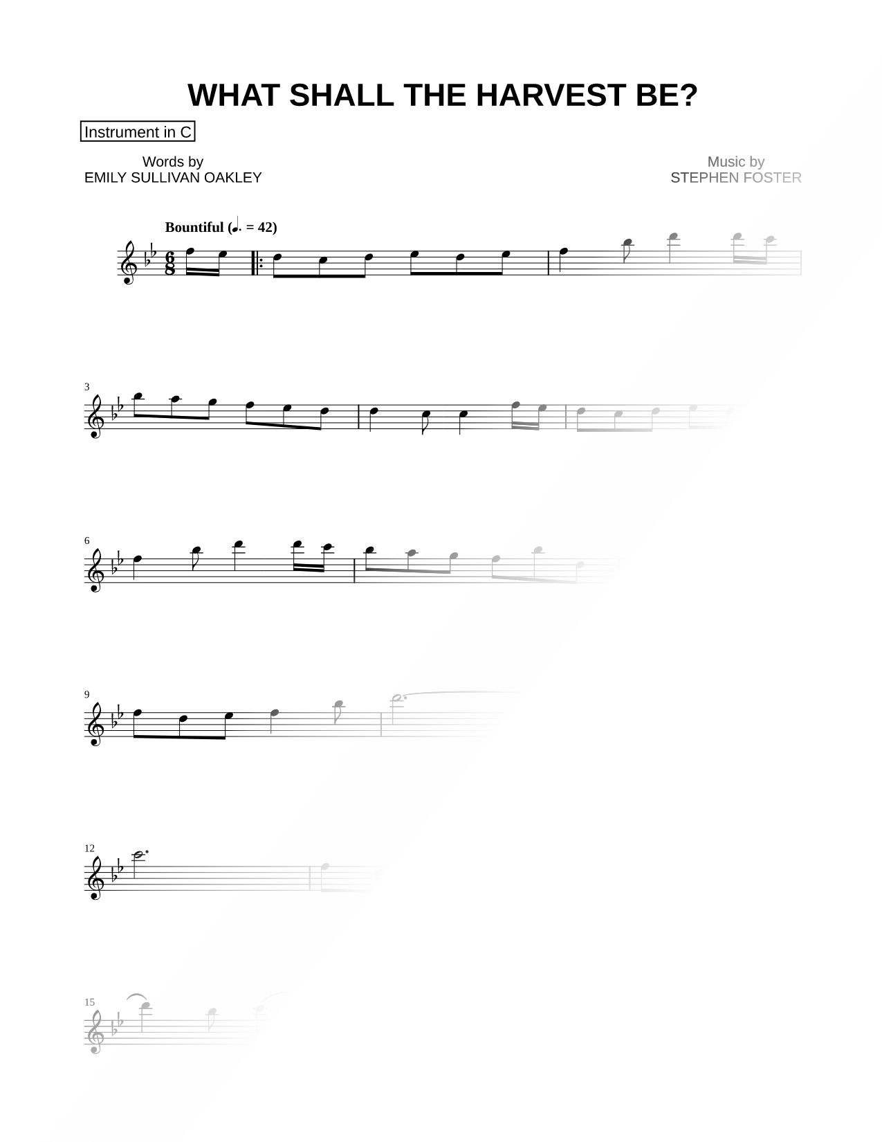 What Shall the Harvest Be? - C Instrument