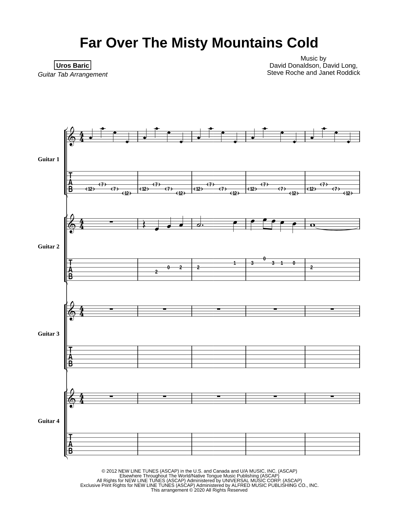 Misty Mountains - Guitar Quartet