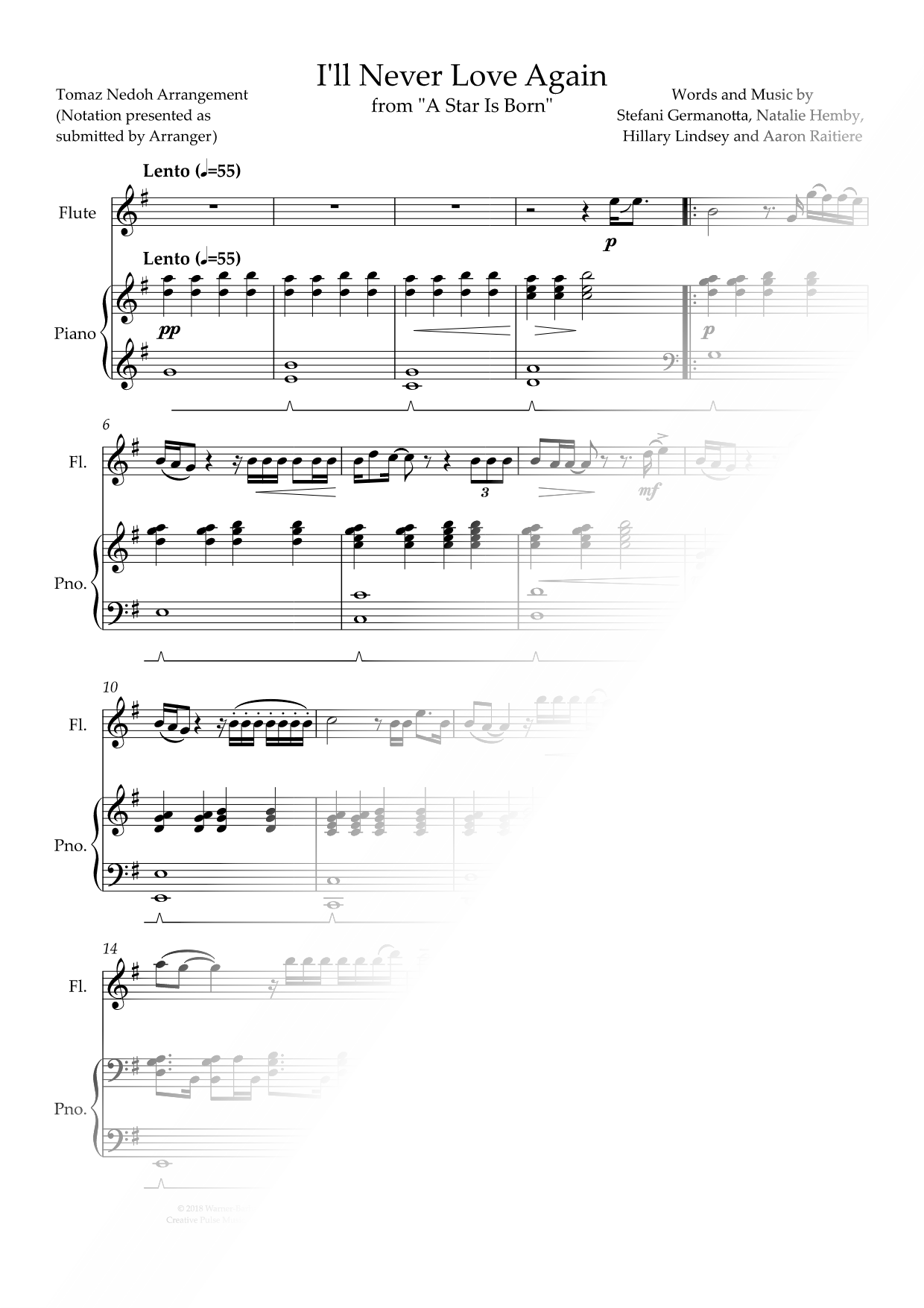 I'll Never Love Again (Extended Version) - Flute & Piano