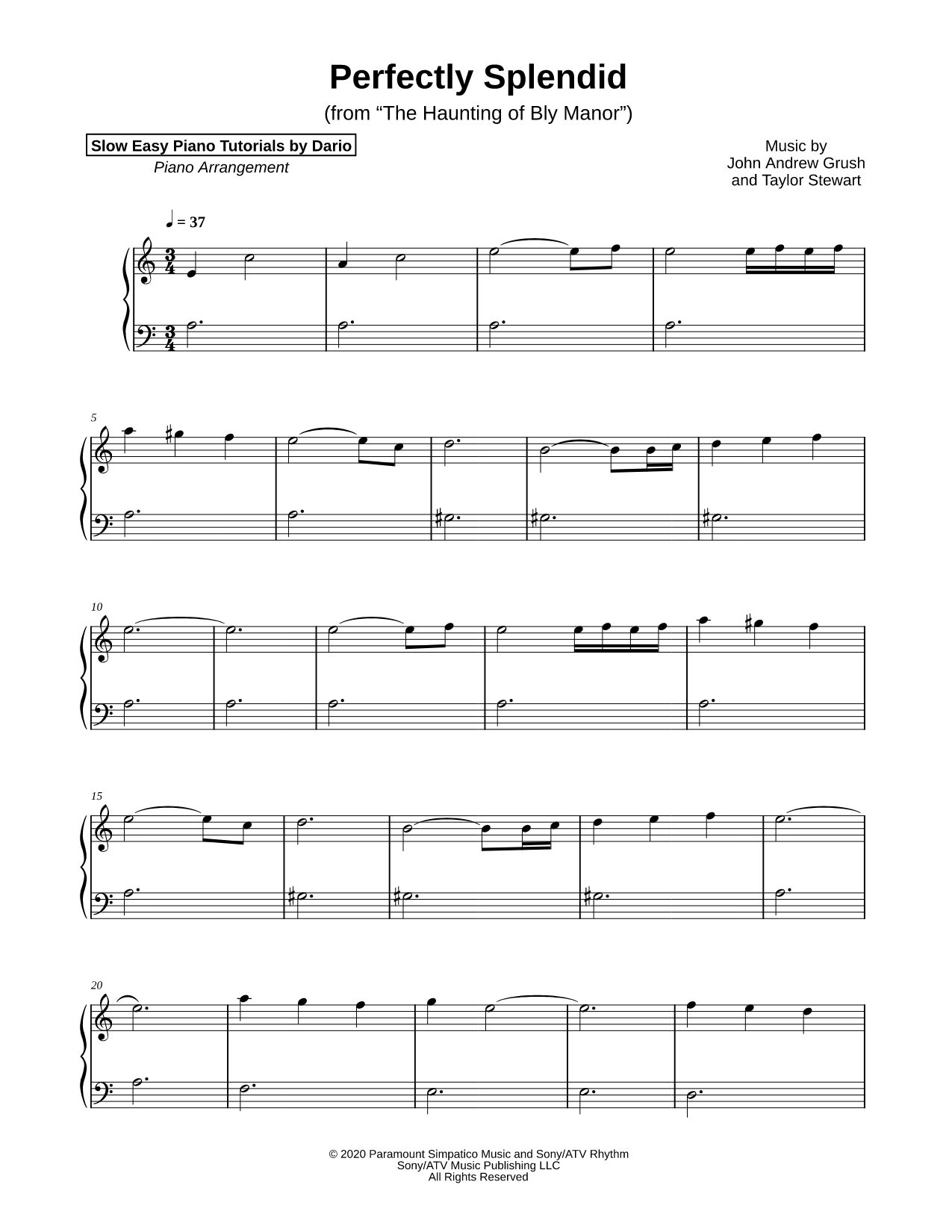 Perfectly Splendid [Slow Easy Piano Tutorial]