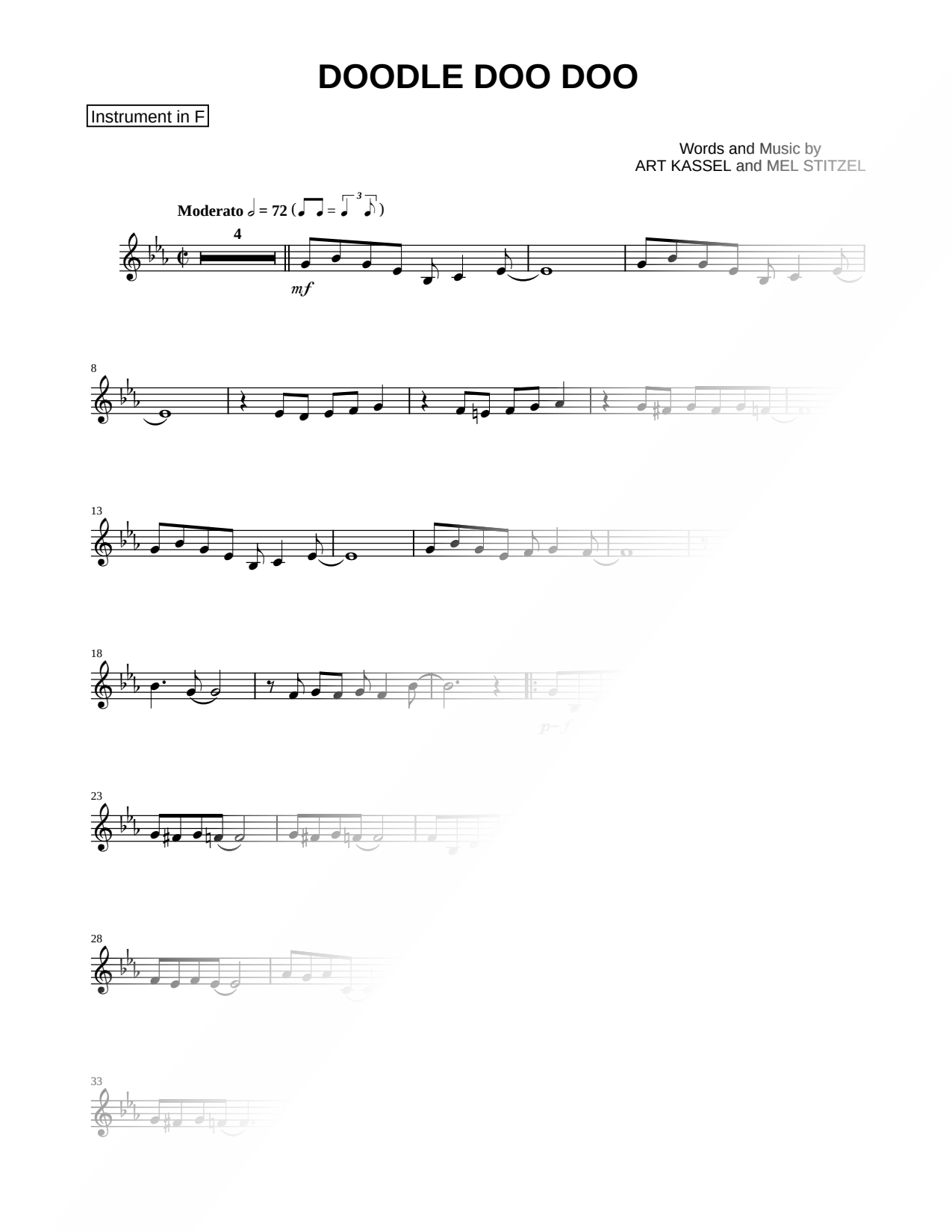Doodle Doo Doo - F Instrument