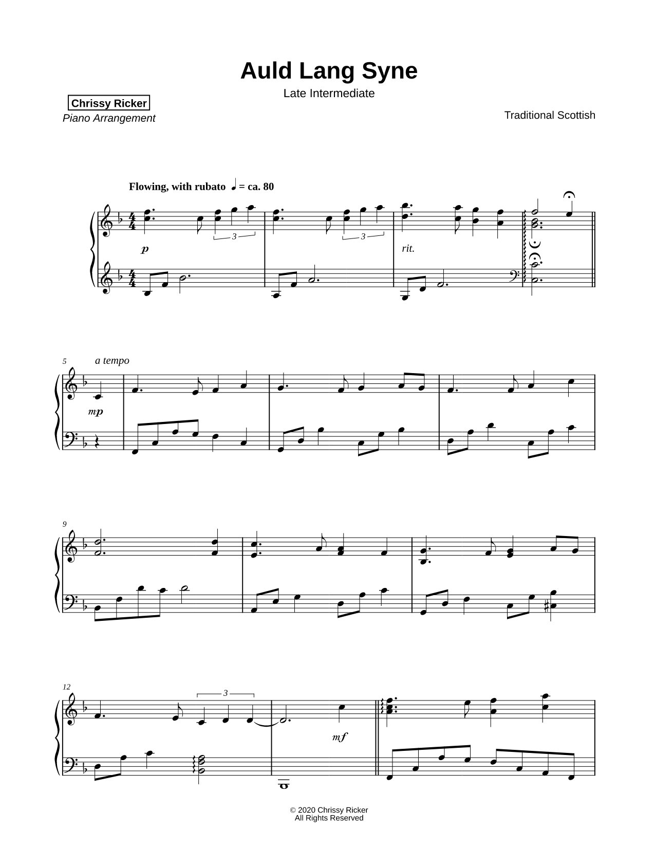 Auld Lang Syne [late intermediate]