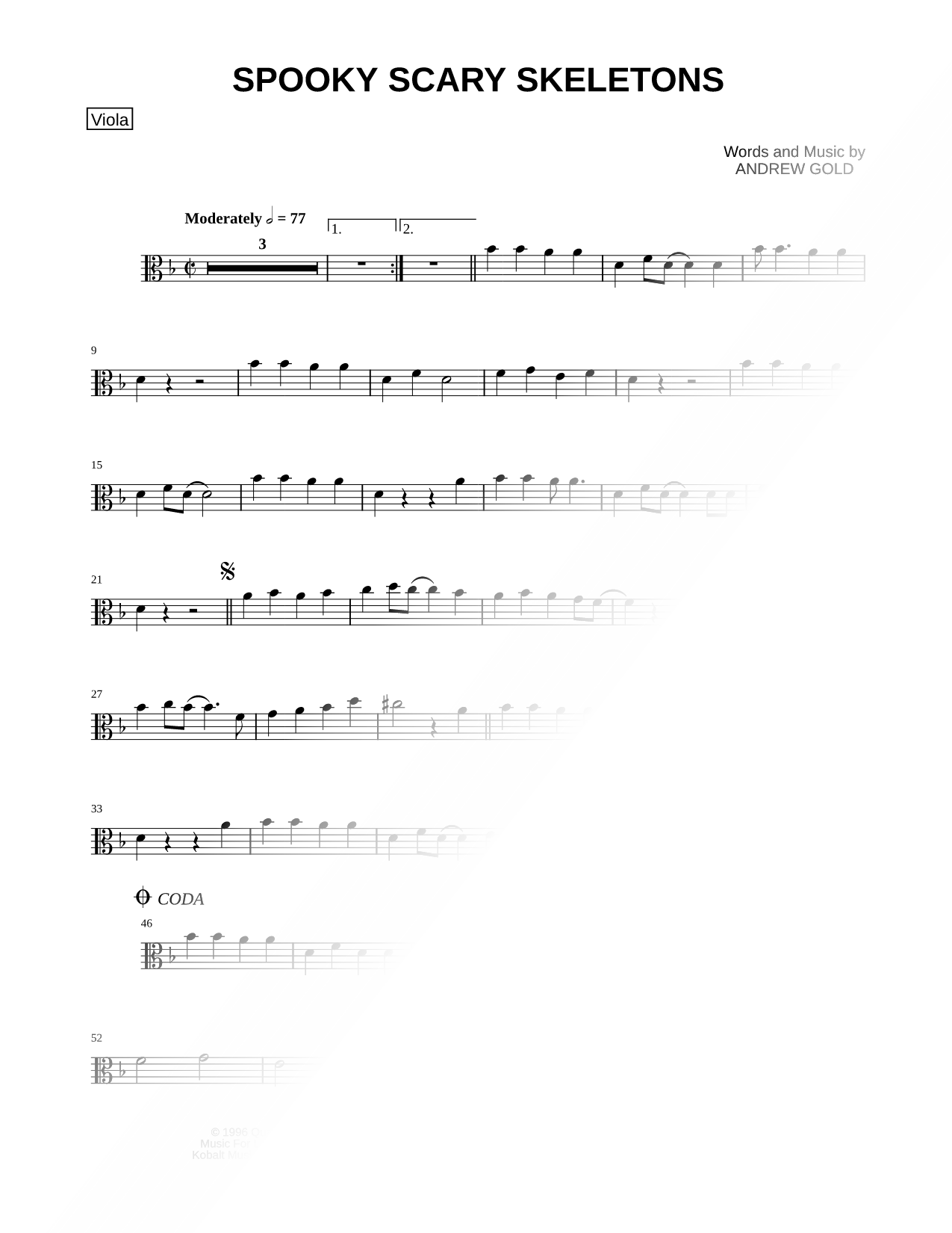 Spooky Scary Skeletons - Viola