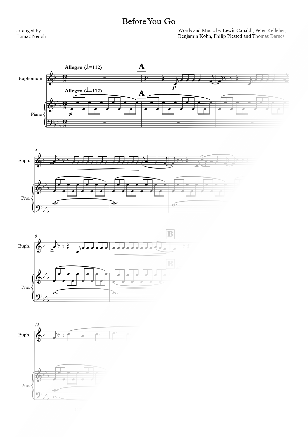 Before You Go - Euphonium & Piano