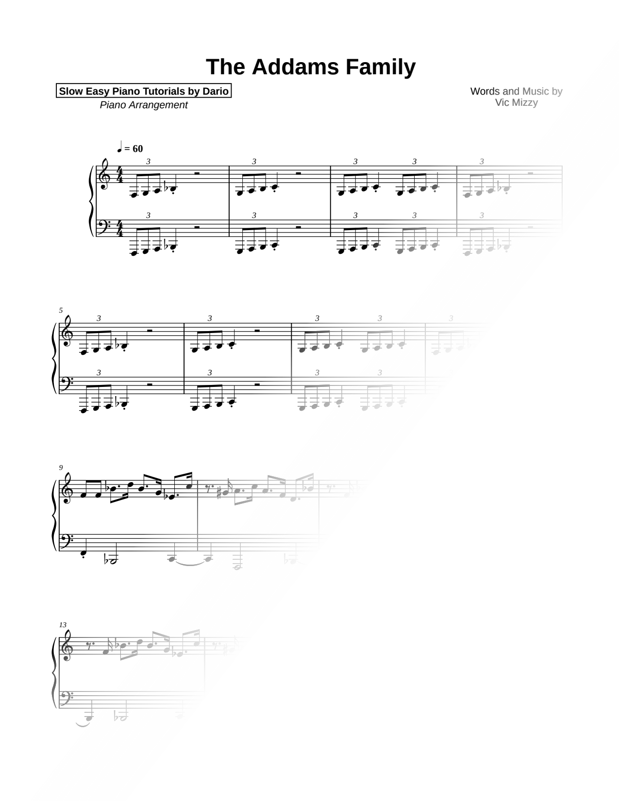 The Addams Family Theme [Slow Easy Piano Tutorial]