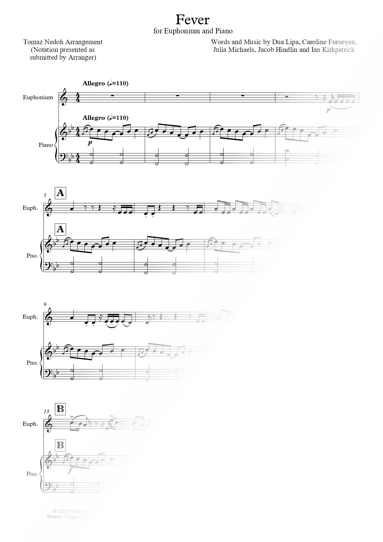 Fever - Euphonium & Piano