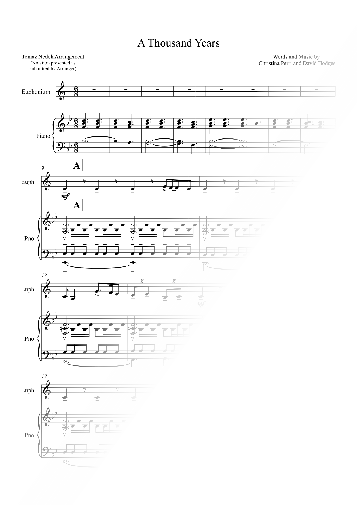 A Thousand Years - Euphonium & Piano