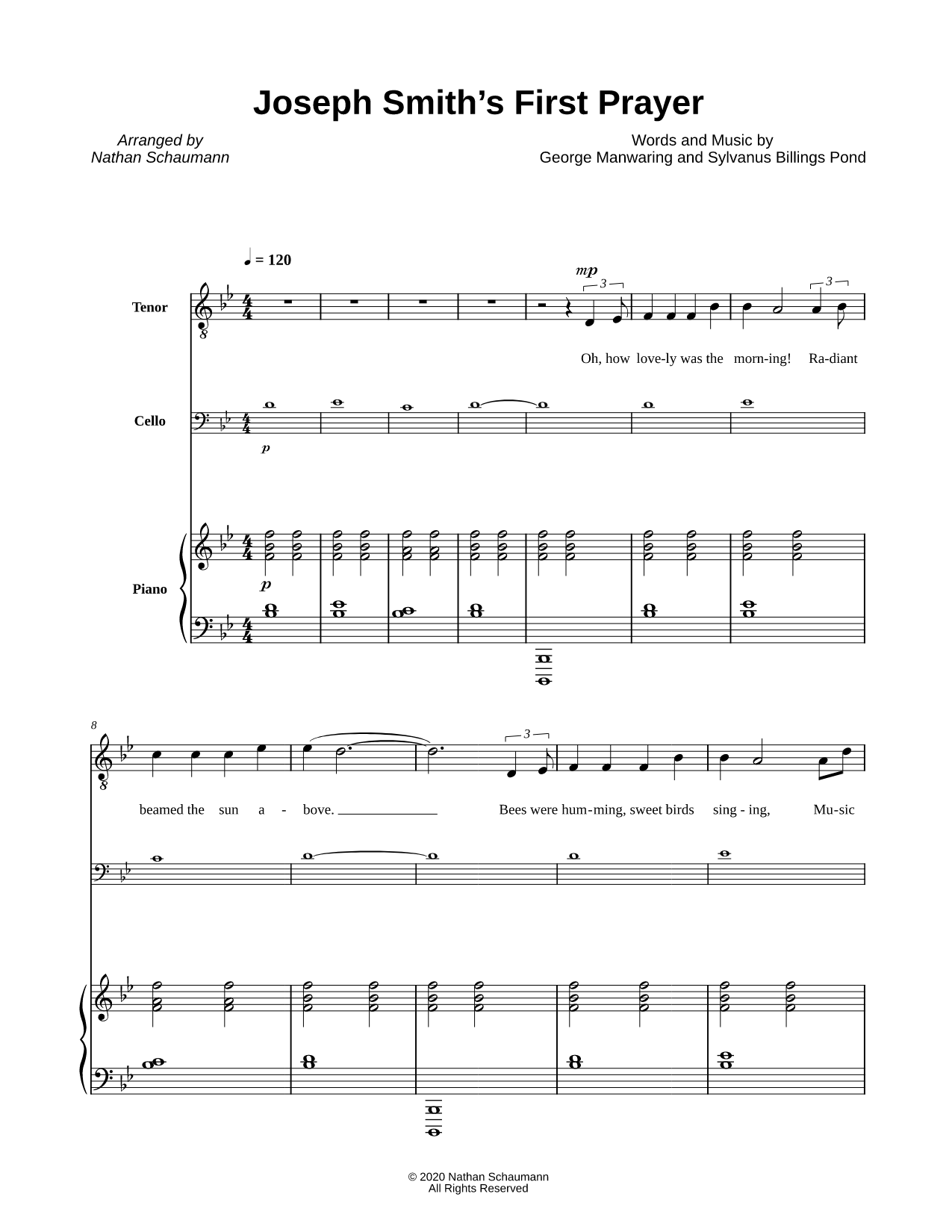 Joseph Smith's First Prayer - Tenor, Cello & Piano