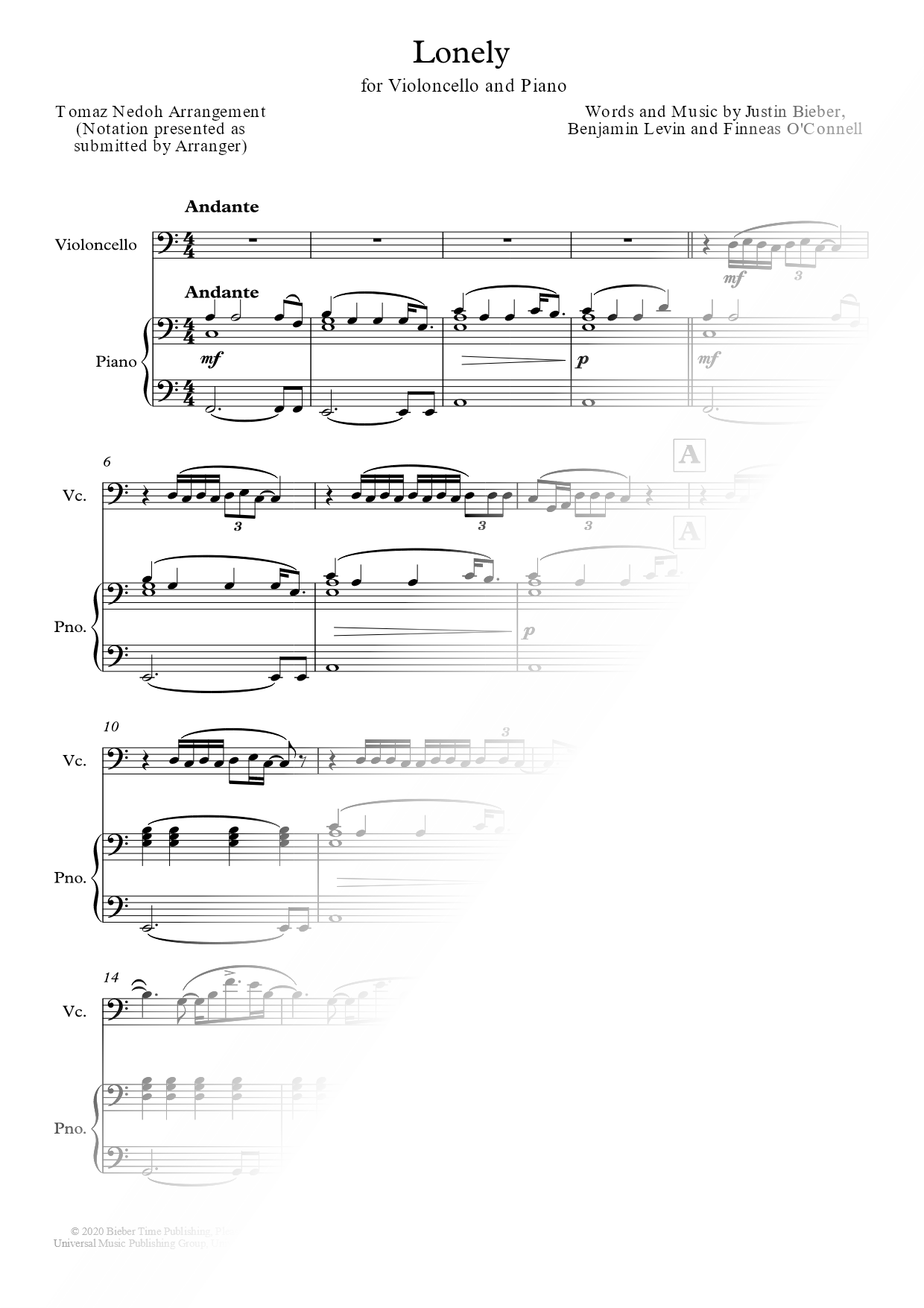 Lonely - Cello & Piano
