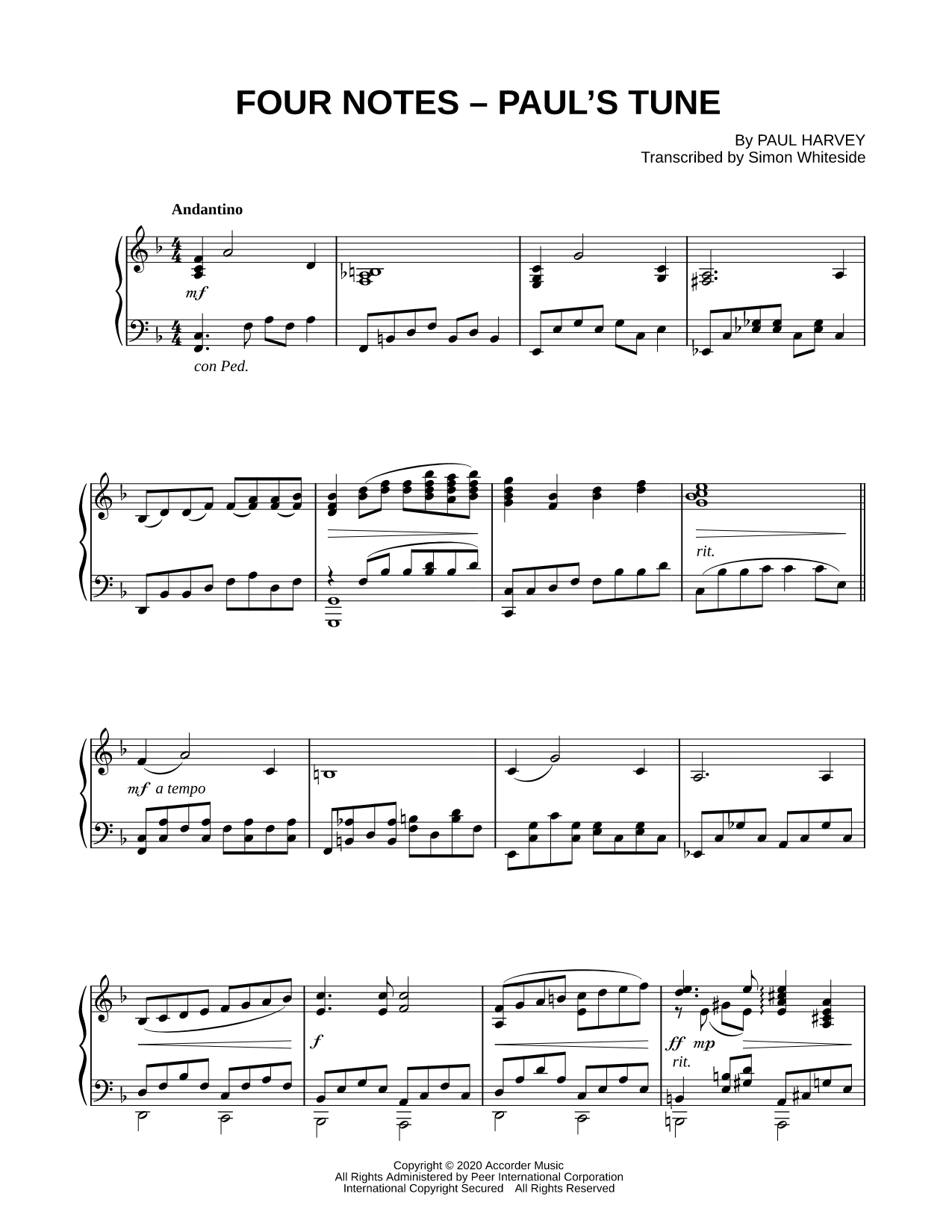 Four Notes - Paul's Tune