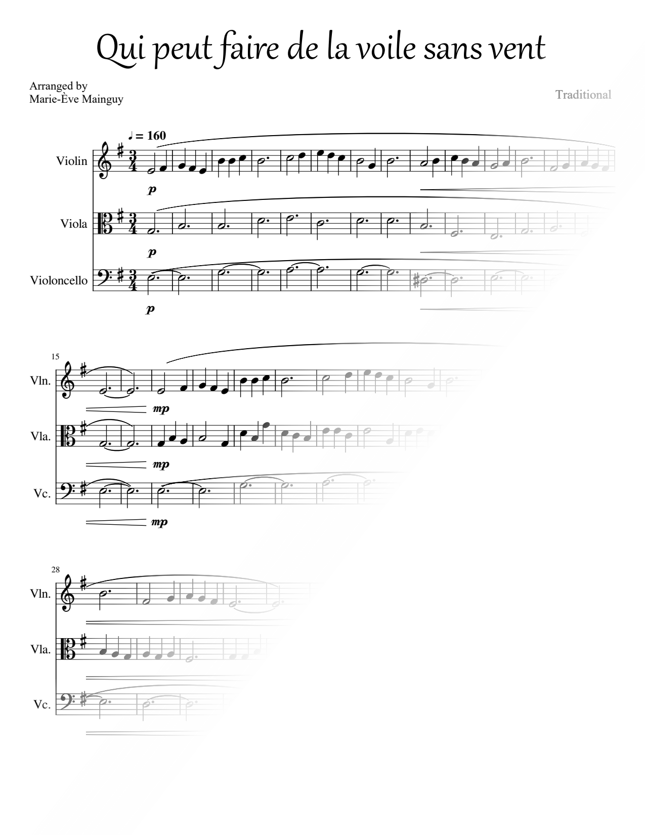 Qui peut faire de la voile sans vent - String Trio
