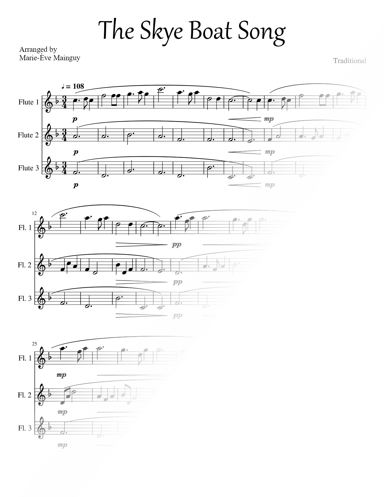 Skye Boat Song - Flute Trio