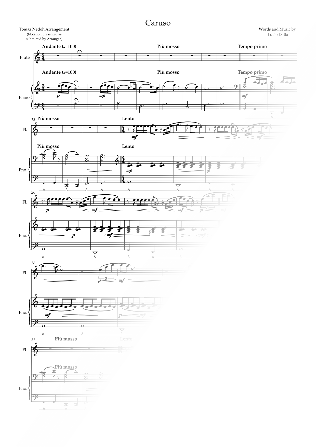 Caruso - Flute & Piano