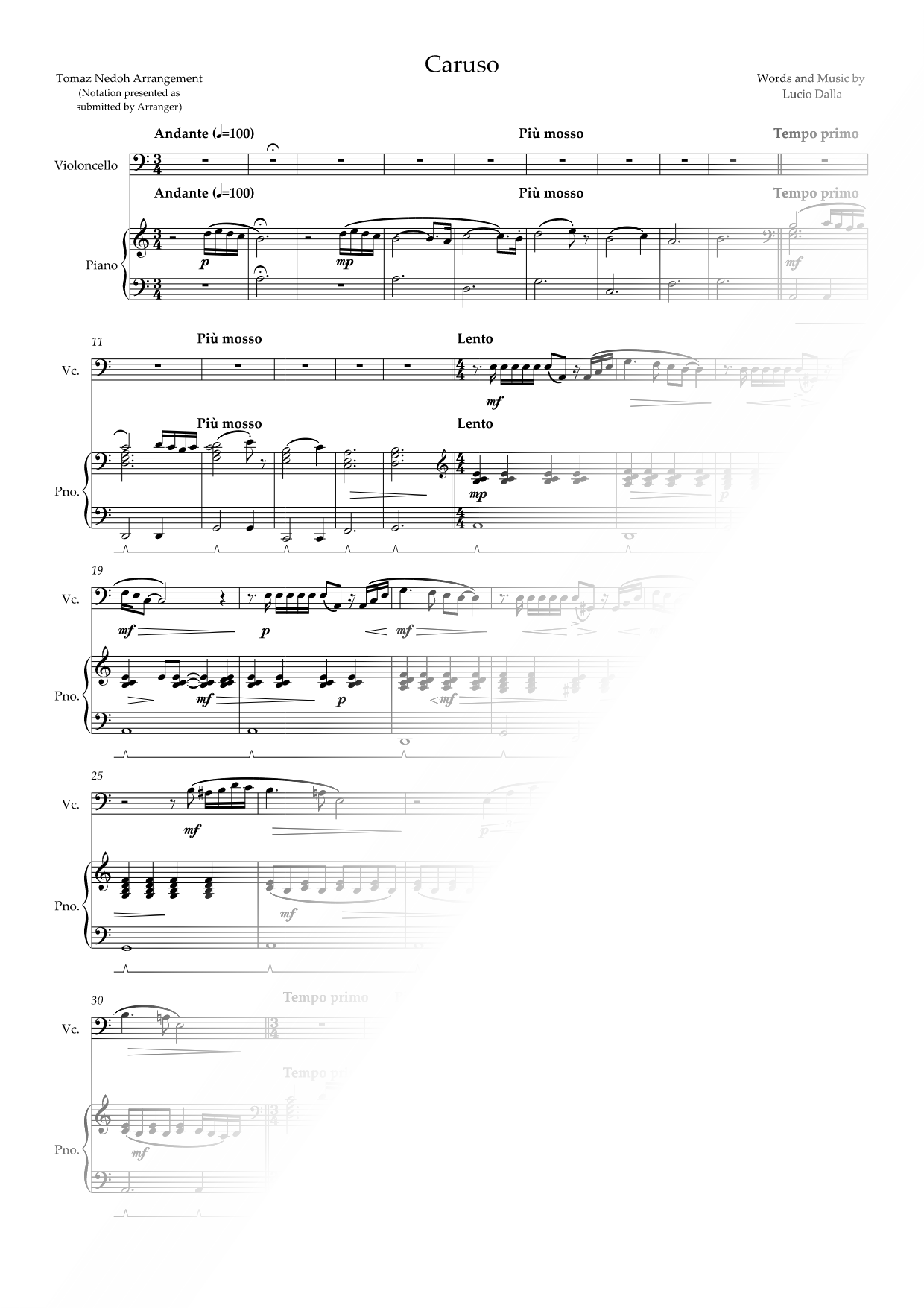 Caruso - Cello & Piano