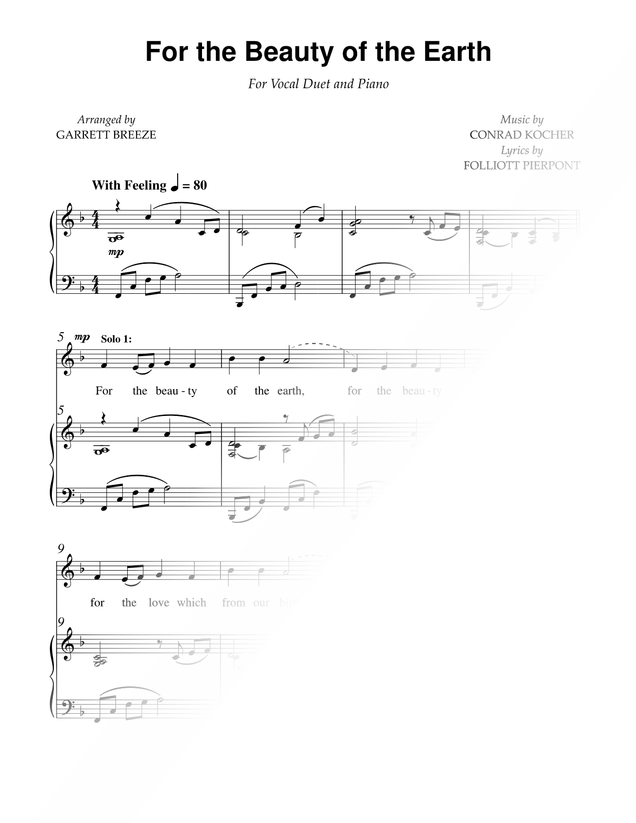 For the Beauty of the Earth [Vocal Duet]
