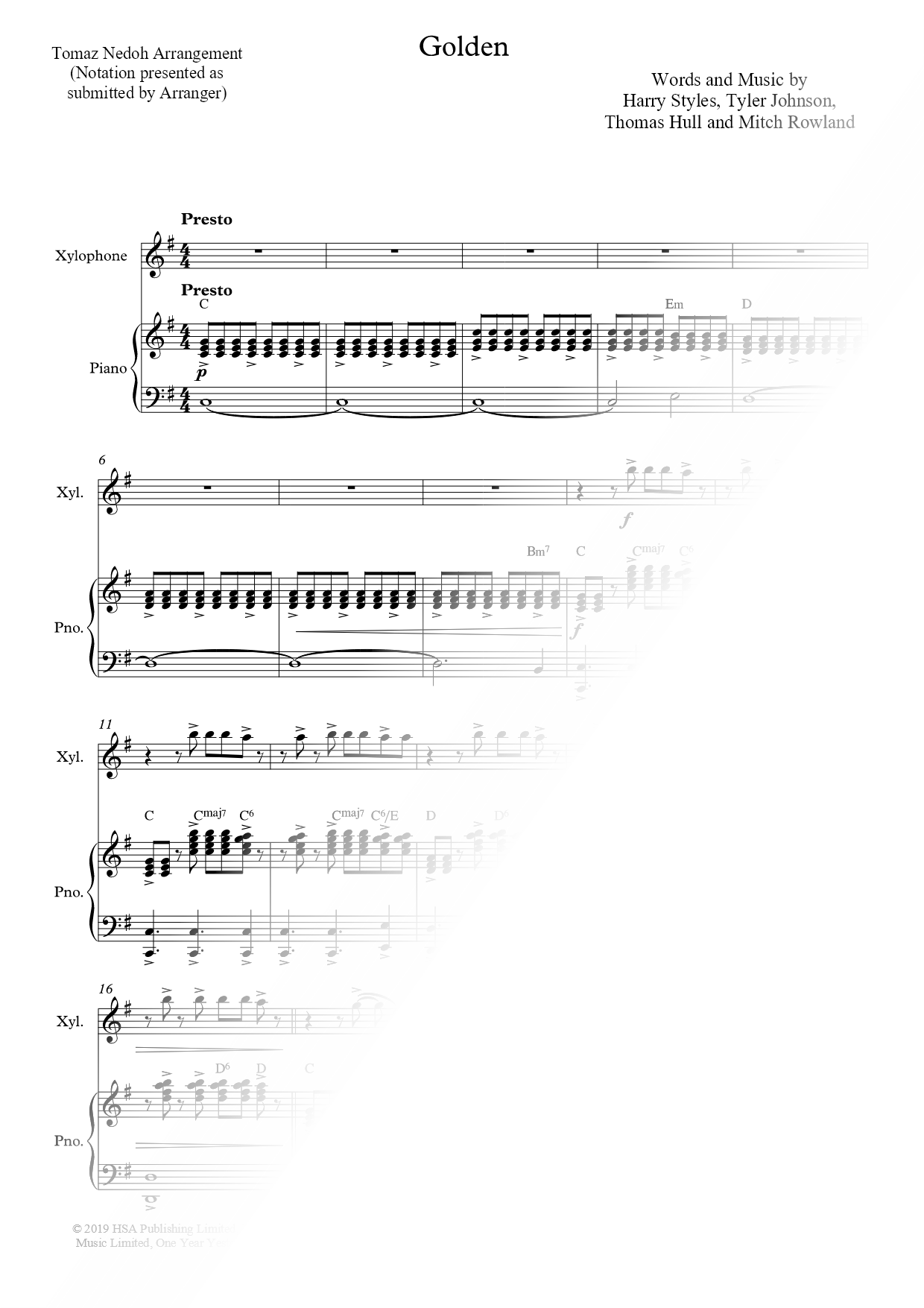 Golden - Xylophone & Piano