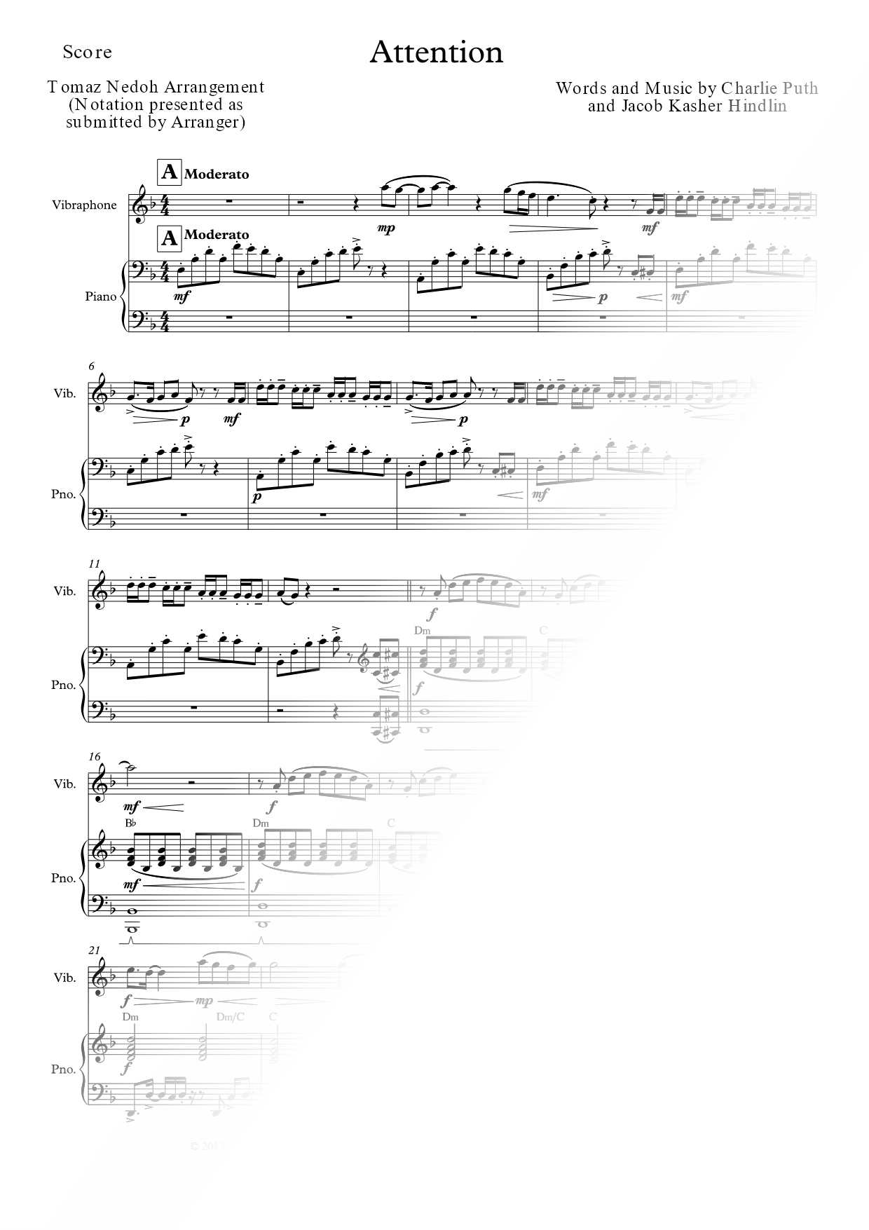Attention - Vibraphone & Piano