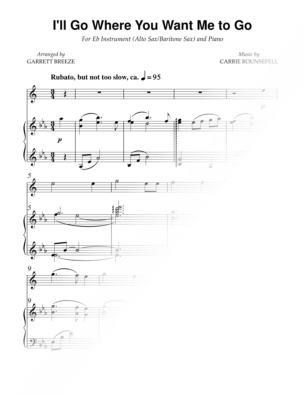 I'll Go Where You Want Me to Go - Eb Instrument & Piano