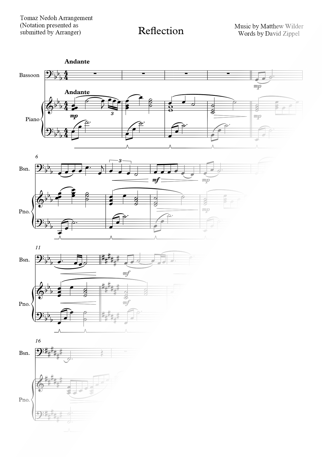 Reflection - Bassoon & Piano